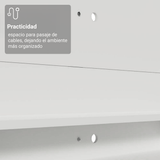 Rack con Panel para TV hasta 60 Pulgadas 180 cm con Patas Blanco/Marrón Cancun Madesa
