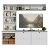 Centros de Entretenimiento con Rack + Cristaleiro 230 cm Blanco Vik Madesa 01