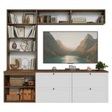 Centros de Entretenimiento con Rack + Cristaleiro 230 cm Marrón/Blanco/Marrón Vik Madesa 02