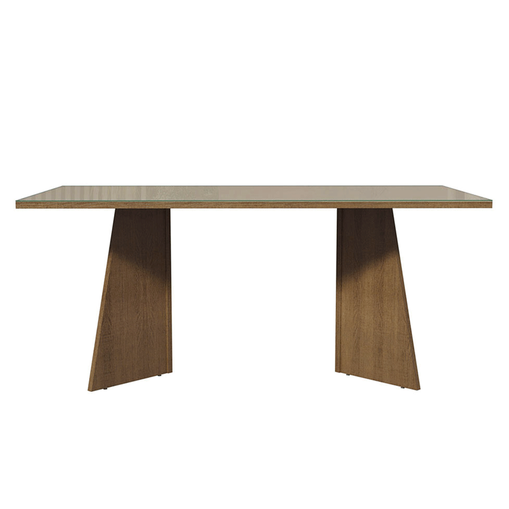Escritorio para Oficina Director Presidente 180 cm con Tapa de Vidrio 5388 Marrón/Crema