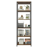 Mueble/Estante de Oficina Multiusos, 59 cm, 5 Estantes, Marrón/Negro