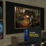 Escritorio Gamer Madesa 9409 con Panel para TV hasta 50 Pulgadas Negro