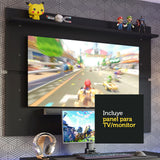 Escritorio Gamer Madesa 9409 con Panel para TV hasta 65 Pulgadas Negro