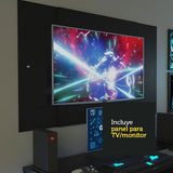 Escritorio Gamer Madesa 9409 con Panel para TV hasta 58 Pulgadas Negro