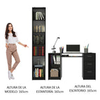 Kit Escritorio y Estante Multiuso Negro Alaska Madesa