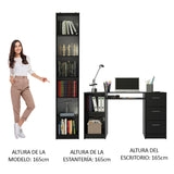 Escritorio Madesa Alaska y Librero Organizador 6906 Negro
