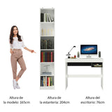 Escritorio Madesa Rubi y Librero Organizador 6906 Blanco