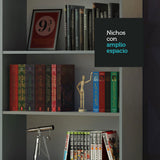 Kit Biblioteca Madesa con 2 Estantes Librero 6908 Gris