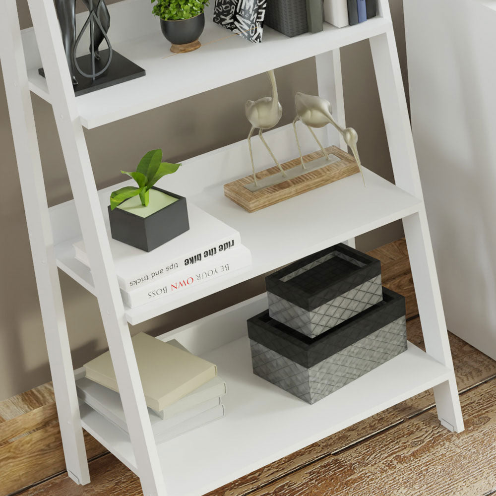 Escritorio Alaska + Estantería Escalera Blanca