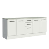 Kit con 2 Gabinetes Bajos 4 Puertas 3 Cajones Blanco Agata