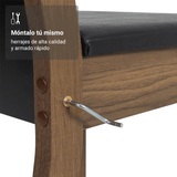 Juego de Comedor Madesa Gabi Mesa Tapa de Madera con 2 Sillas Marrón/Negro/Sintético Negro