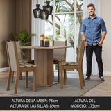 Juego de Comedor Mesa Tapa de Madera 4 Sillas Marrón/Crema/Beige Marrón Alana Madesa