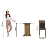 Juego de Comedor Madesa Beta Mesa Tapa de Vidrio Redondo 4 Sillas Marrón/Negro