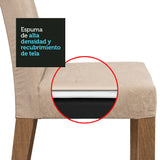 Juego de Comedor Mesada de Madera 8 Sillas Doris Marrón/Imperial