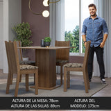 Juego de Comedor Mesa Tapa de Madera 4 Sillas Marrón/Crema/Beige Marrón Samara Madesa