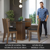 Juego de Comedor Mesa Tapa de Madera 4 Sillas Marrón/Negro Samara Madesa