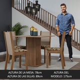 Juego de Comedor Mesa Tapa de Madera 4 Sillas Marrón/Crema/Beige Marrón Briana Madesa