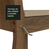 Juego de Comedor Mesa con Tapa de Cristal 4 Sillas Marrón/Crema/Sintético Beige Perla Madesa