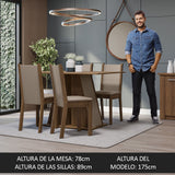 Juego de Comedor Mesa Tapa de Madera 4 Sillas Marrón/Crema/Beige Sophie Madesa