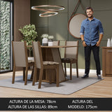 Juego de Comedor Mesa Tapa de Madera 4 Sillas Marrón/Crema/Beige Marrón Sophie Madesa