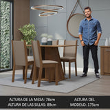 Juego de Comedor Mesa Tapa de Madera 4 Sillas Marrón/Beige Sophie Madesa