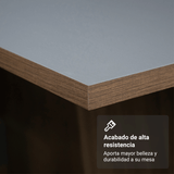 Juego de Comedor Mesada de Madera 4 Sillas Cannes Marrón/Gris/Silver