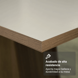 Juego de Comedor Mesada de Madera 4 Sillas Tulum Marrón/Crema/Imperial