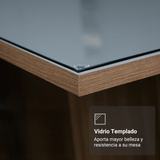 Juego de Comedor Mesada de Vidrio 4 Sillas Porto Marrón/Gris/Silver