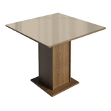 Juego de Comedor Tapa de Vidrio 4 Sillas Marrón/Crema/Imperial Sálvia Madesa