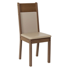 Juego de Comedor Mel Mesa Rectangular Tapa de Madera con 4 Sillas Marrón/Crema/Sintético Beige Madesa