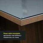 Juego de Comedor Alexis Mesa Rectangular Tapa de Vidrio con 6 Sillas Marrón/Gris/Imperial Madesa