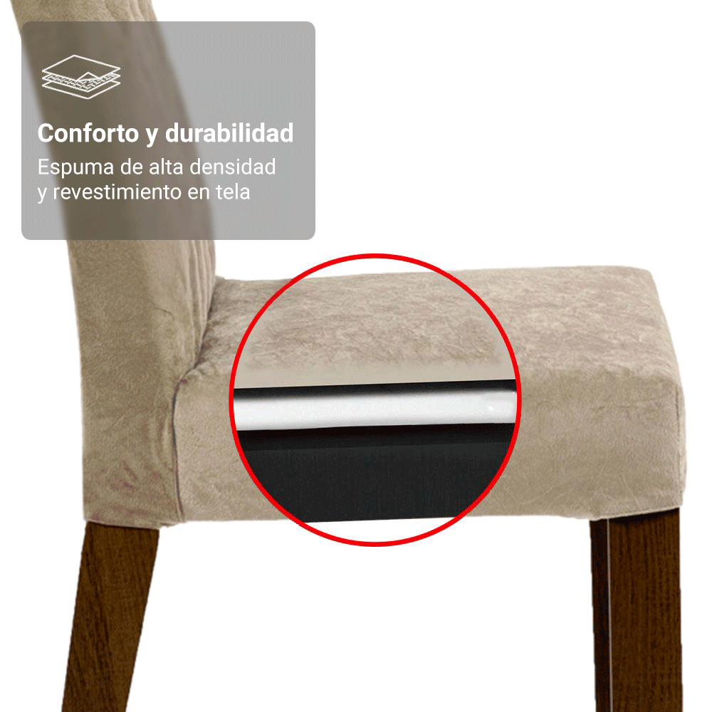 Juego de Comedor Mesa Tapa de Madera 6 Sillas Marrón/Blanco/Imperial Britney Madesa