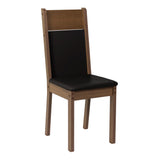 Juego de Comedor con Tapa de Madera y Vidrio 6 Sillas Negro/Marrón Francine