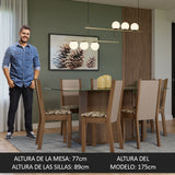 Juego de Comedor Mesa Tapa de Vidrio 6 Sillas Marrón/Crema/Beige Marrón Yolanda Madesa