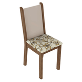 Juego Comedor Elóra Mesa Tapa de Vidrio 6 Sillas Marrón/Crema/Lírio Beige Madesa