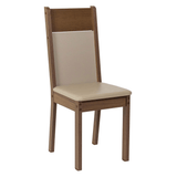 Juego de Comedor Mesa Tapa de Vidrio 6 Sillas Marrón/Crema/Sintético Beige Madesa