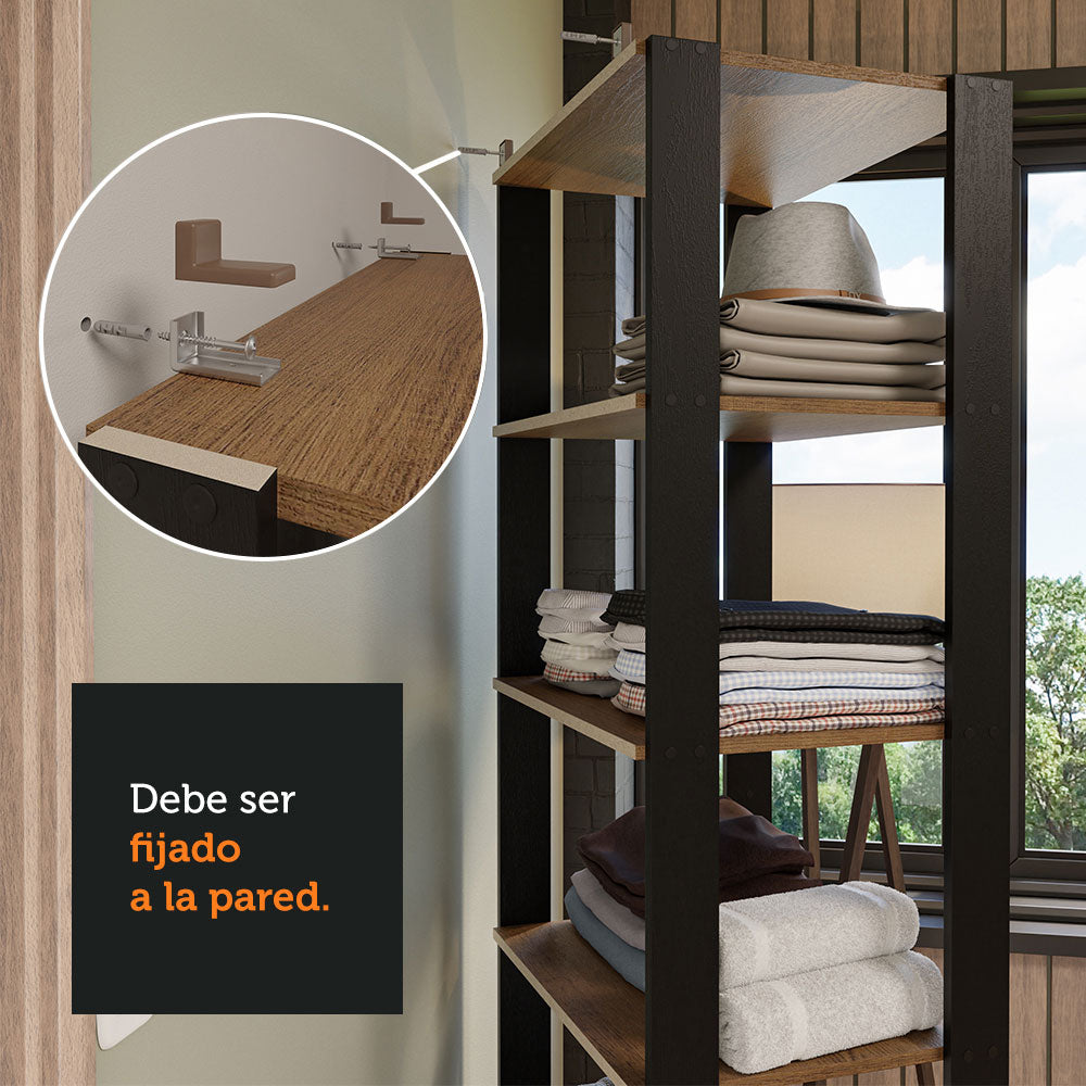 Estante Multiuso para Lavadero 139 cm Marrón/Negro Madesa