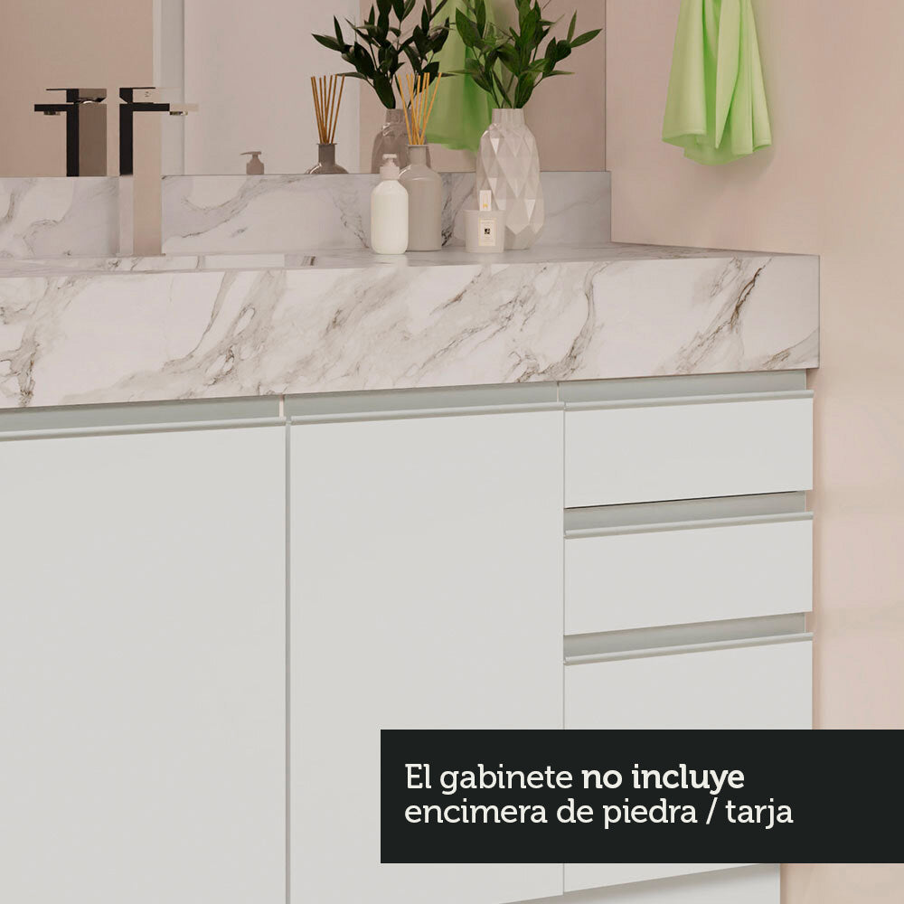 Madesa Armario para Baño de 120cm con 2 Puertas y 3 Cajones Blanco