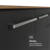 Gabinete Aparador Vajillero 3 Puertas Madesa Color Marrón/Negro