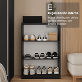 Estante Zapatero 3 Repisas Sin Puertas Negro Madesa