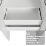 Conjunto de Dormitorio Madesa Neo con 2 Placard con Espejos y 1 Cómoda para TV Blanco