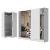 Placard Modulado Neo + Placard Royale Matrimonial 3 Puertas Corredizas con Espejos Blanco