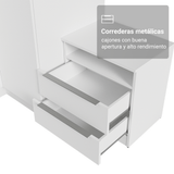 Dormitorio Completo Matrimonial de Esquina 580 cm Mesa de Luz Neo Blanco