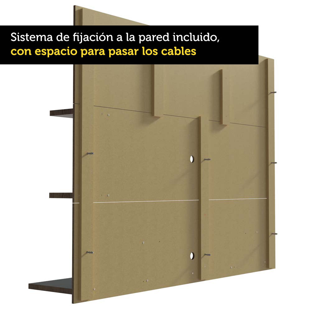 Panel de TV con Prateleira hasta 60 Pulgadas Madesa Alfa Marrón