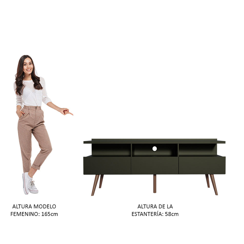 Rack para TV para TV hasta 65 Pulgadas Madesa Madri con patas de Madeira Negro