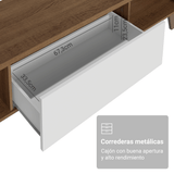 Rack para TV de hasta 80 Pulgadas 180 cm 2 Puertas 1 Cajón Marrón/Blanco Nilo Madesa