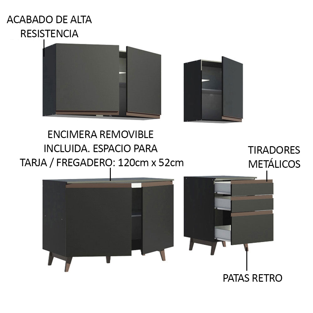 Combo completo de Cocina Madesa Reims 180cm NN 01
