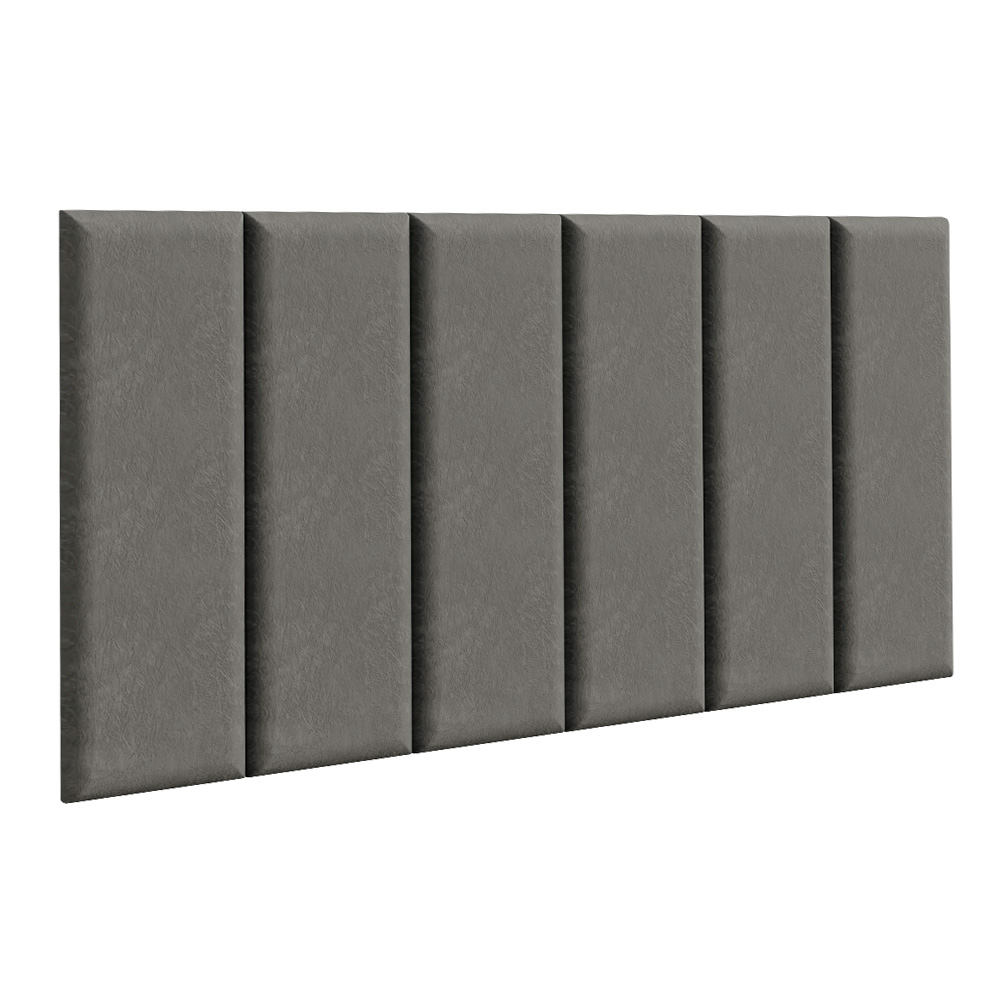 Respaldo Tapizado Modular Combo 6 Piezas para Camas Individual Silver Madesa