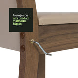 Juego de Comedor Mesada de Madera 8 Sillas Panamá Marrón/Crema/Sintético Beige