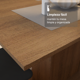 Juego de Comedor Talita Mesa Tapa de Madera 4 Sillas Marrón/Negro